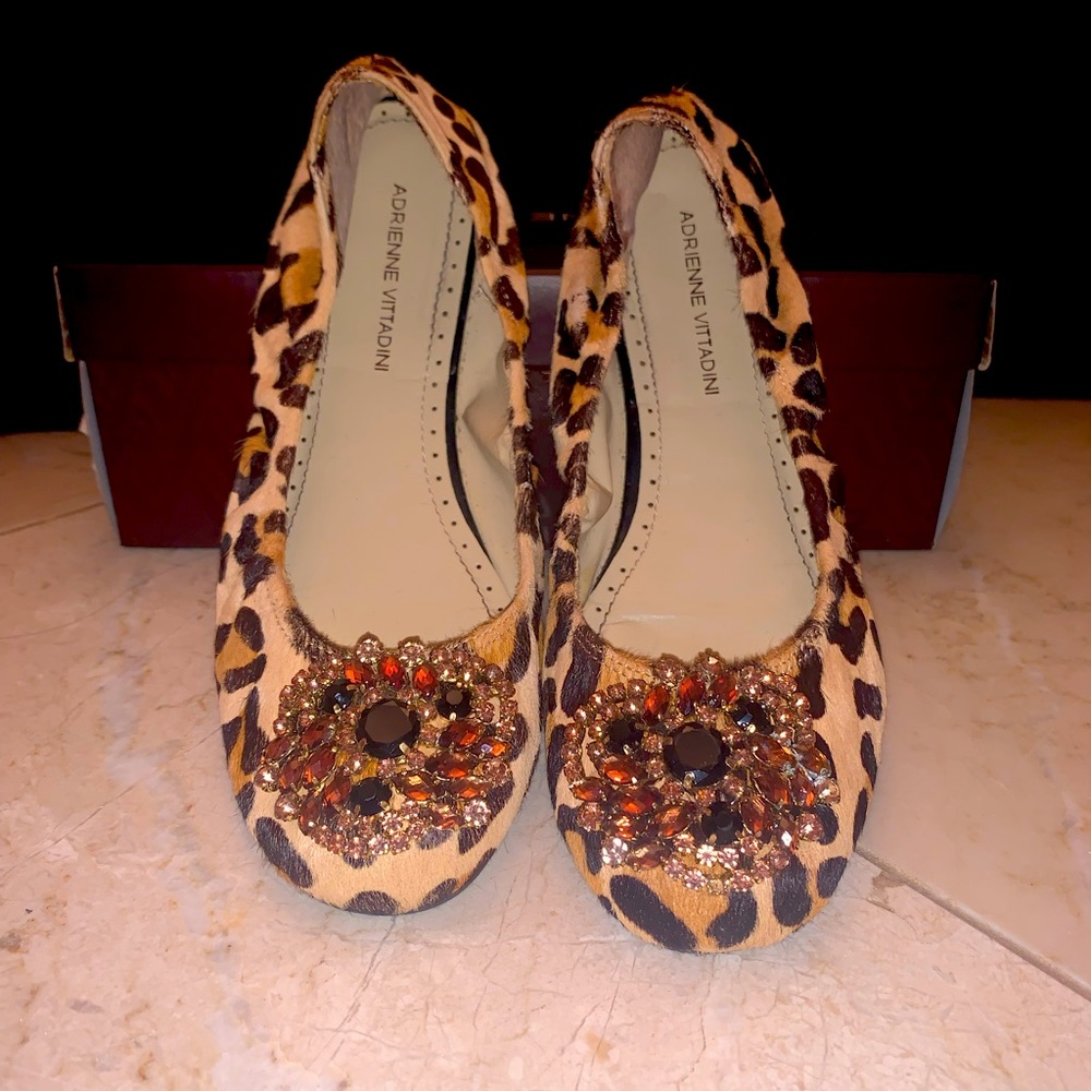 Cheetah print flats with Gem embellishments